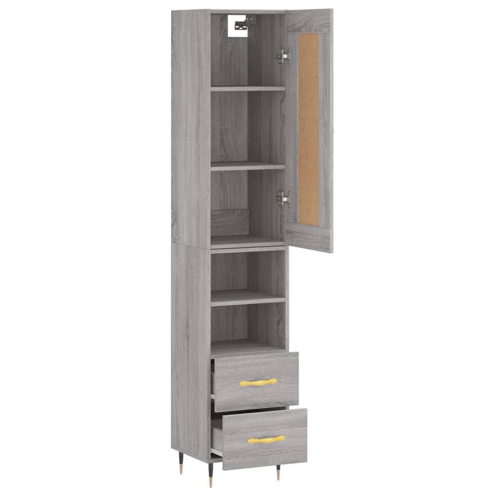 Μπουφές Sonoma Γκρι 34,5 x 34 x 180 εκ. από Επεξεργασμένο Ξύλο - Pakobazaar