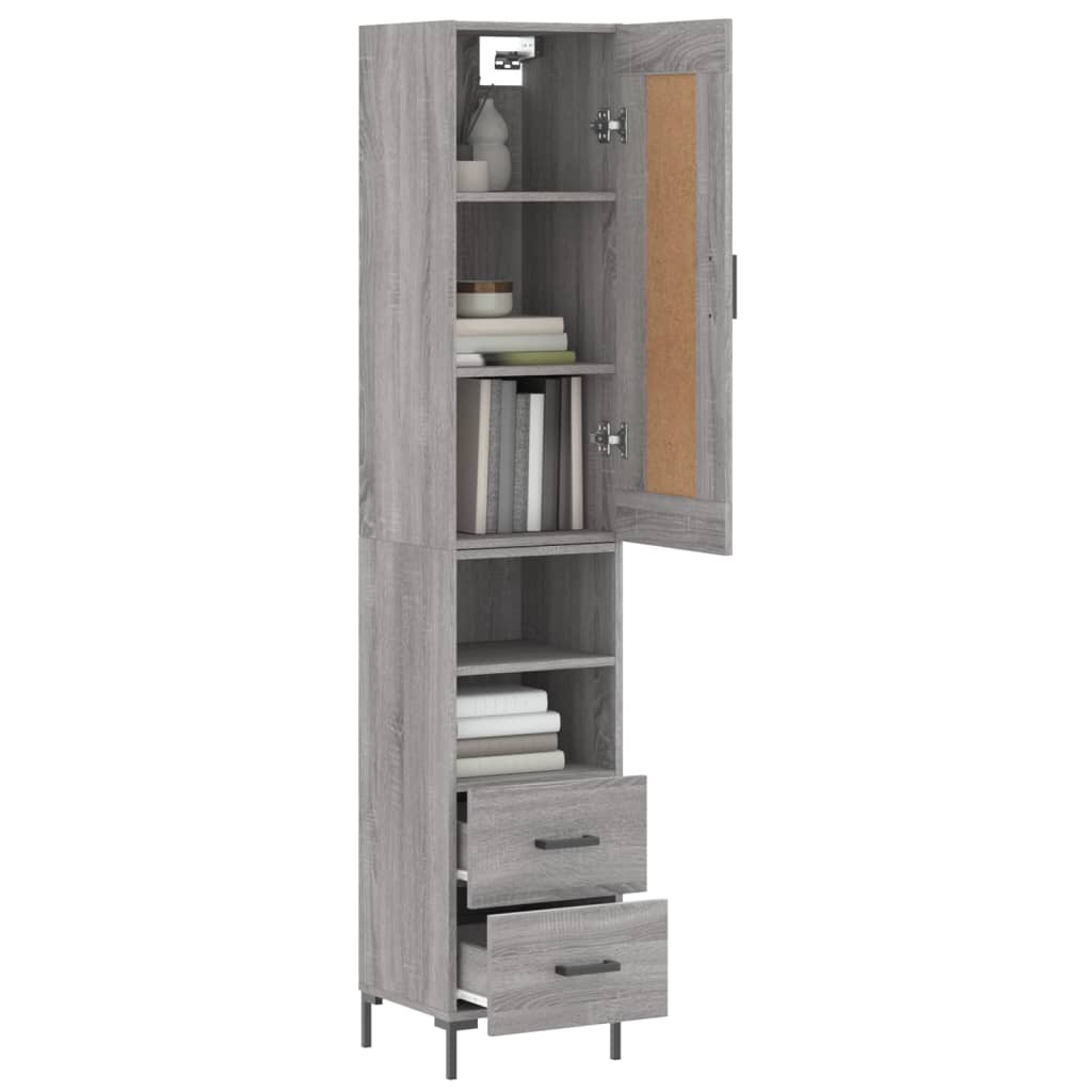 Μπουφές Sonoma Γκρι 34,5 x 34 x 180 εκ. από Επεξεργασμένο Ξύλο