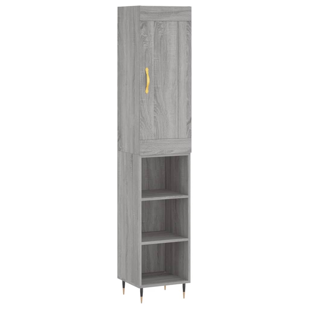 Μπουφές Sonoma Γκρι 34,5 x 34 x 180 εκ. από Επεξεργασμένο Ξύλο - Pakobazaar