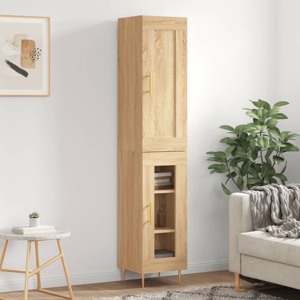 Ντουλάπι Sonoma Δρυς 34,5x34x180 εκ. από Επεξεργασμένο Ξύλο