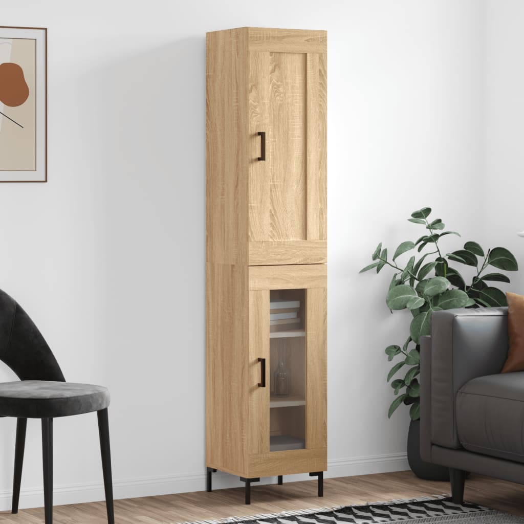 Μπουφές Sonoma δρυς 34,5 x 34 x 180 εκ. από Επεξεργασμένο Ξύλο - Pakobazaar