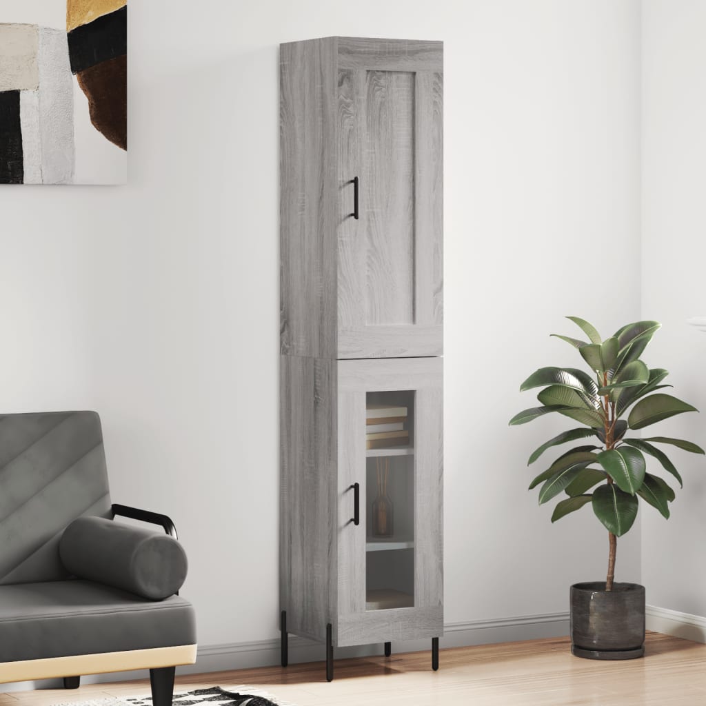 Μπουφές Sonoma Γκρι 34,5 x 34 x 180 εκ. από Επεξεργασμένο Ξύλο - Pakobazaar