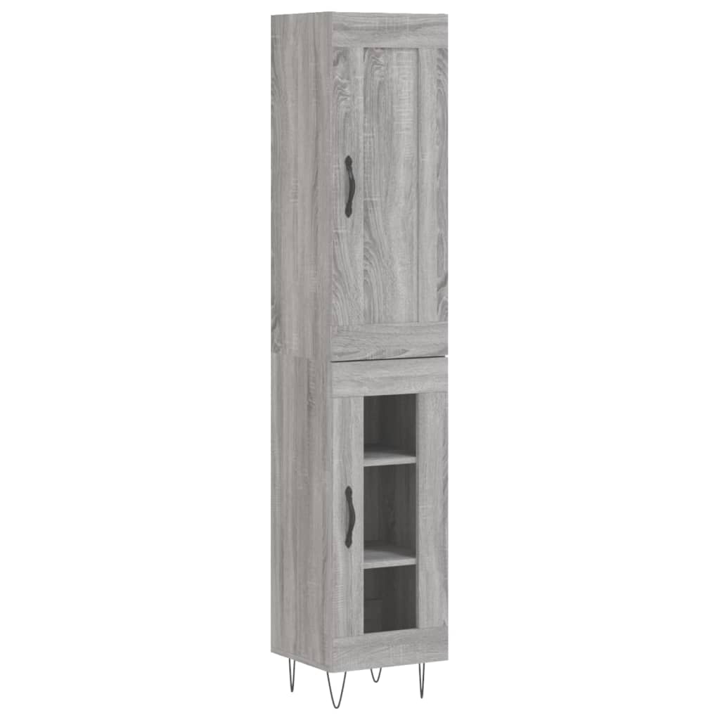Μπουφές Sonoma Γκρι 34,5 x 34 x 180 εκ. από Επεξεργασμένο Ξύλο - Pakobazaar
