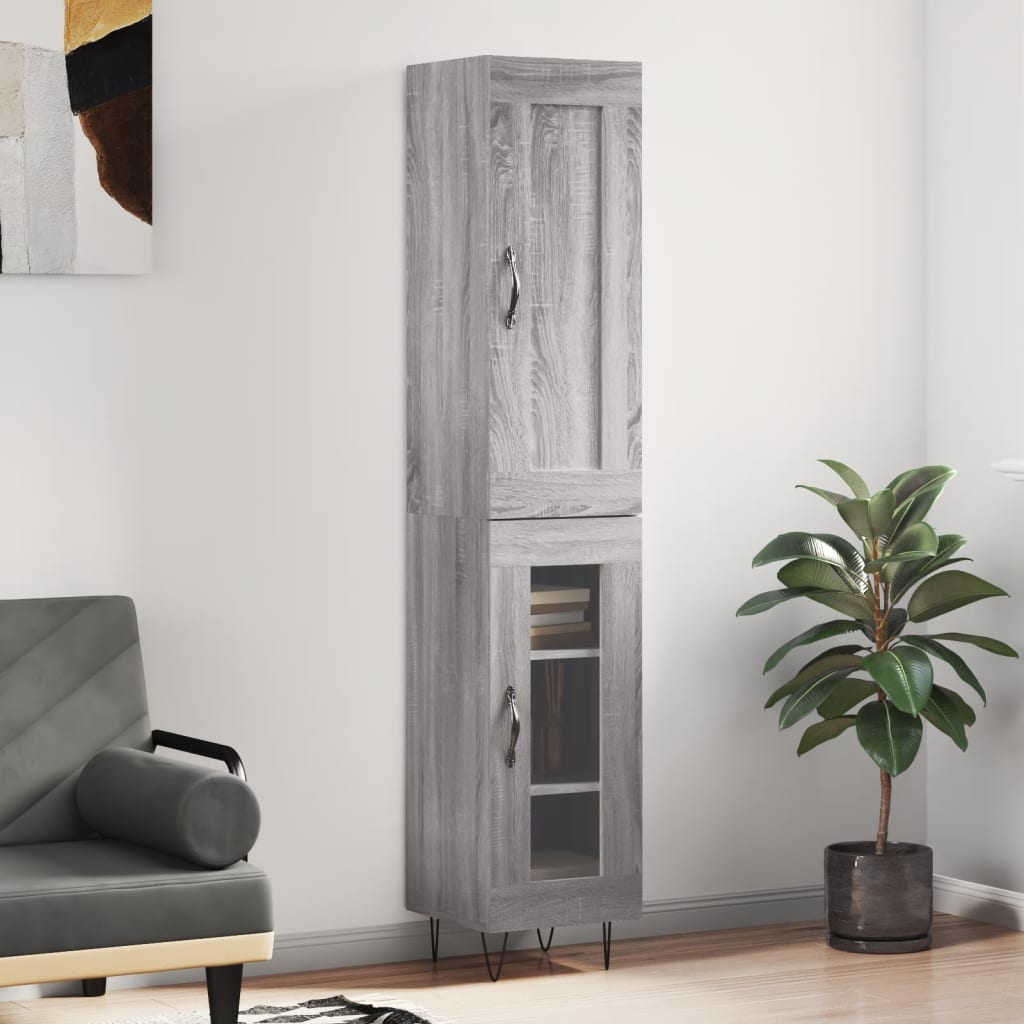 Μπουφές Sonoma Γκρι 34,5 x 34 x 180 εκ. από Επεξεργασμένο Ξύλο - Pakobazaar