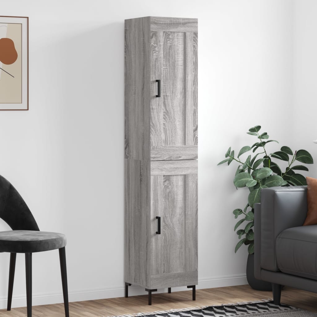 Μπουφές Sonoma Γκρι 34,5 x 34 x 180 εκ. από Επεξεργασμένο Ξύλο - Pakobazaar