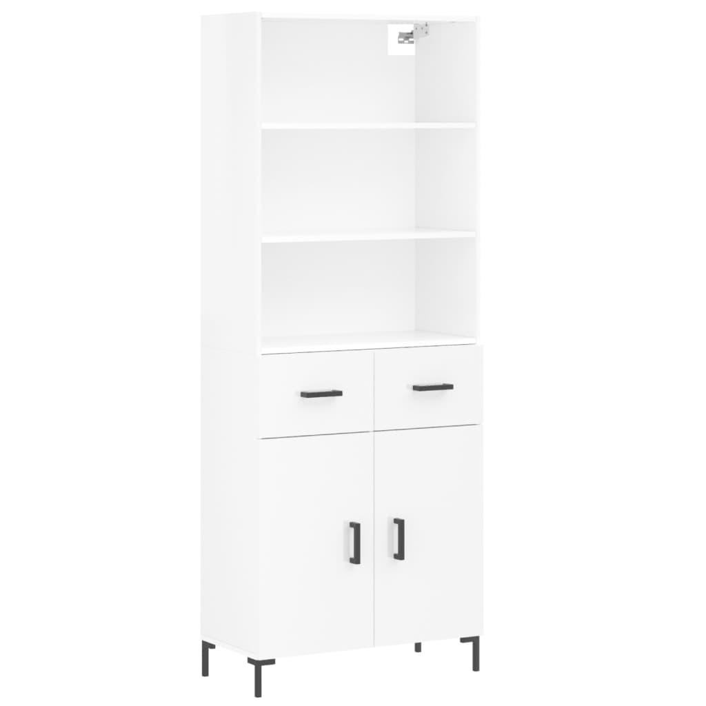 Ντουλάπι Γυαλιστερό Λευκό 69,5x34x180 εκ. Επεξεργασμένο Ξύλο - Pakobazaar