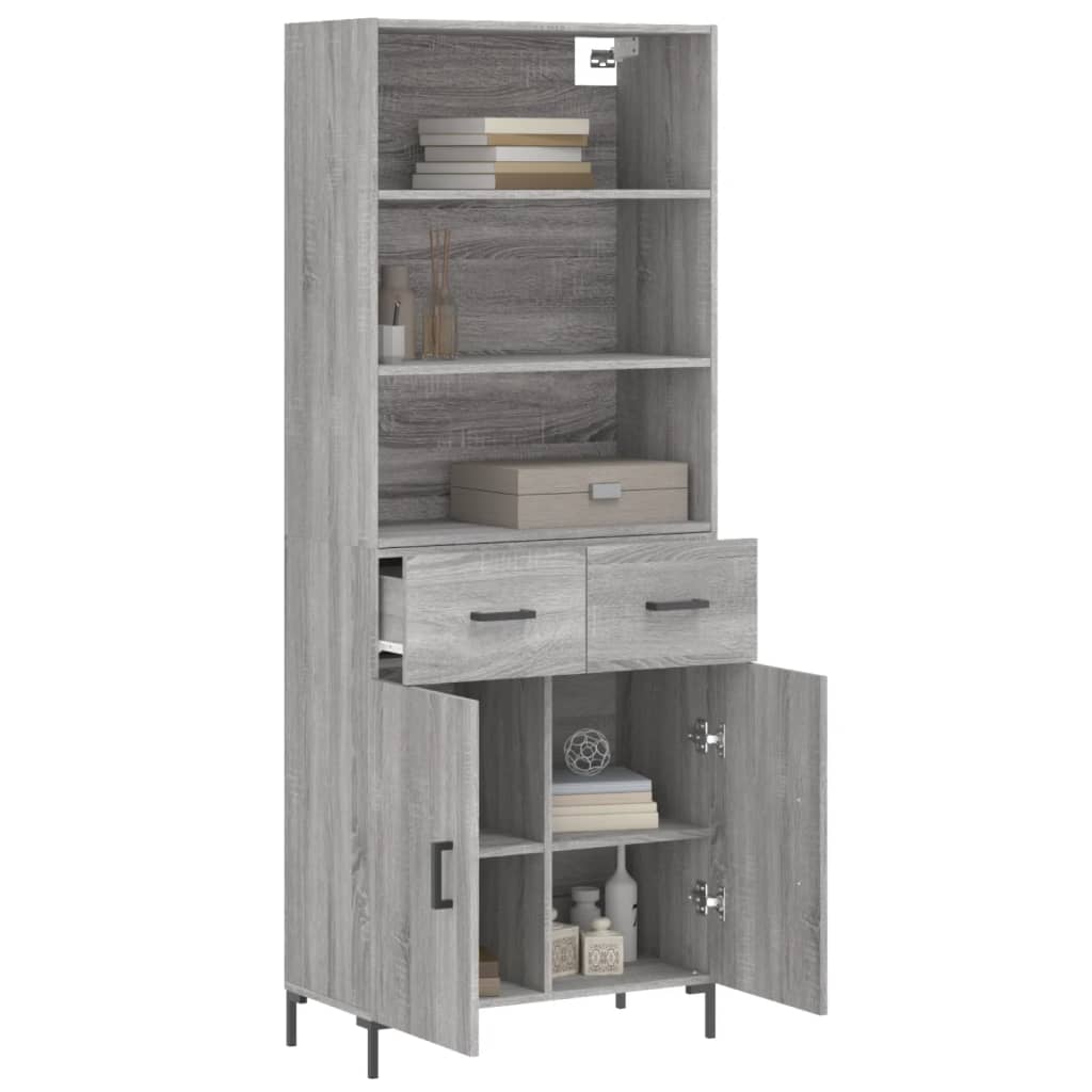 Ντουλάπι Γκρι Sonoma 69,5 x 34 x 180 εκ. Επεξεργασμένο Ξύλο
