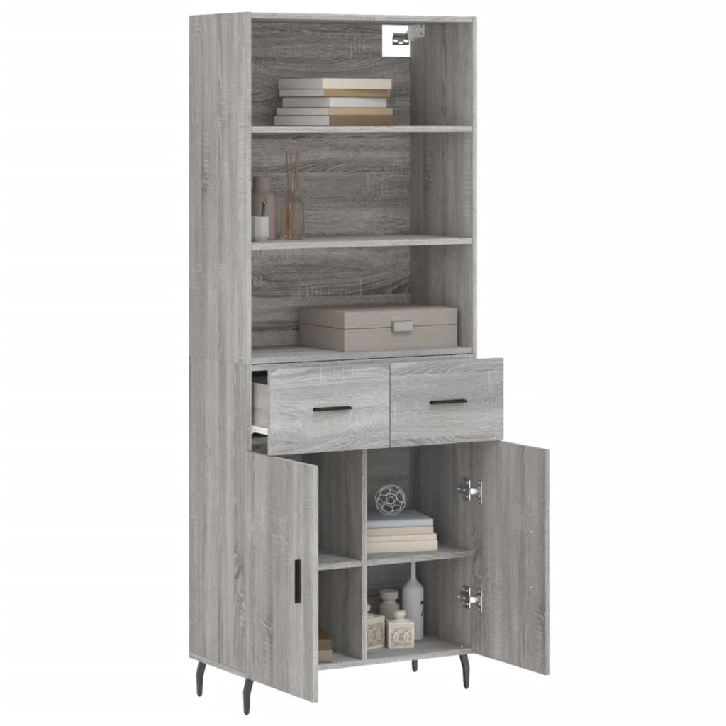 Ντουλάπι Γκρι Sonoma 69,5 x 34 x 180 εκ. Επεξεργασμένο Ξύλο