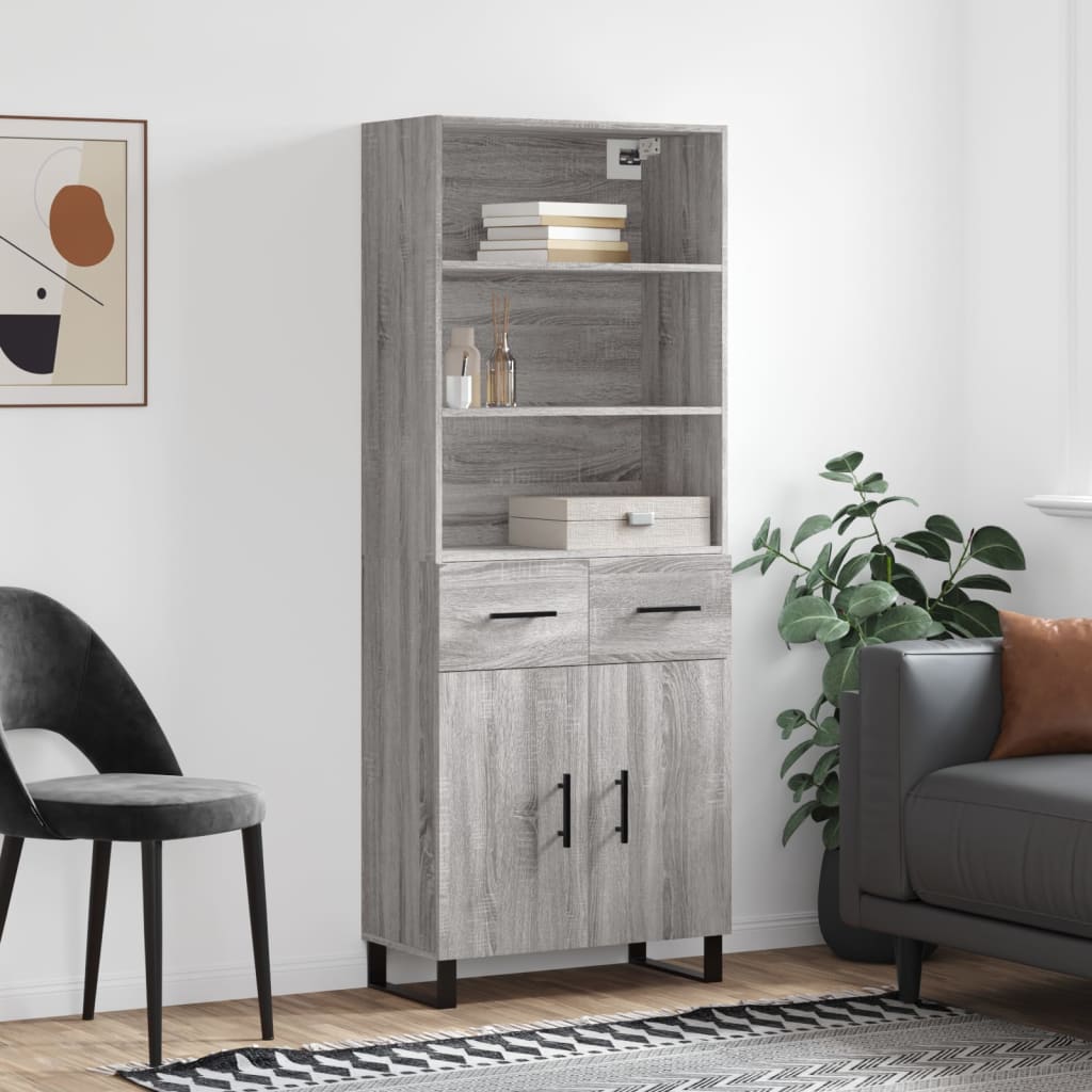 Ντουλάπι Γκρι Sonoma 69,5 x 34 x 180 εκ. Επεξεργασμένο Ξύλο