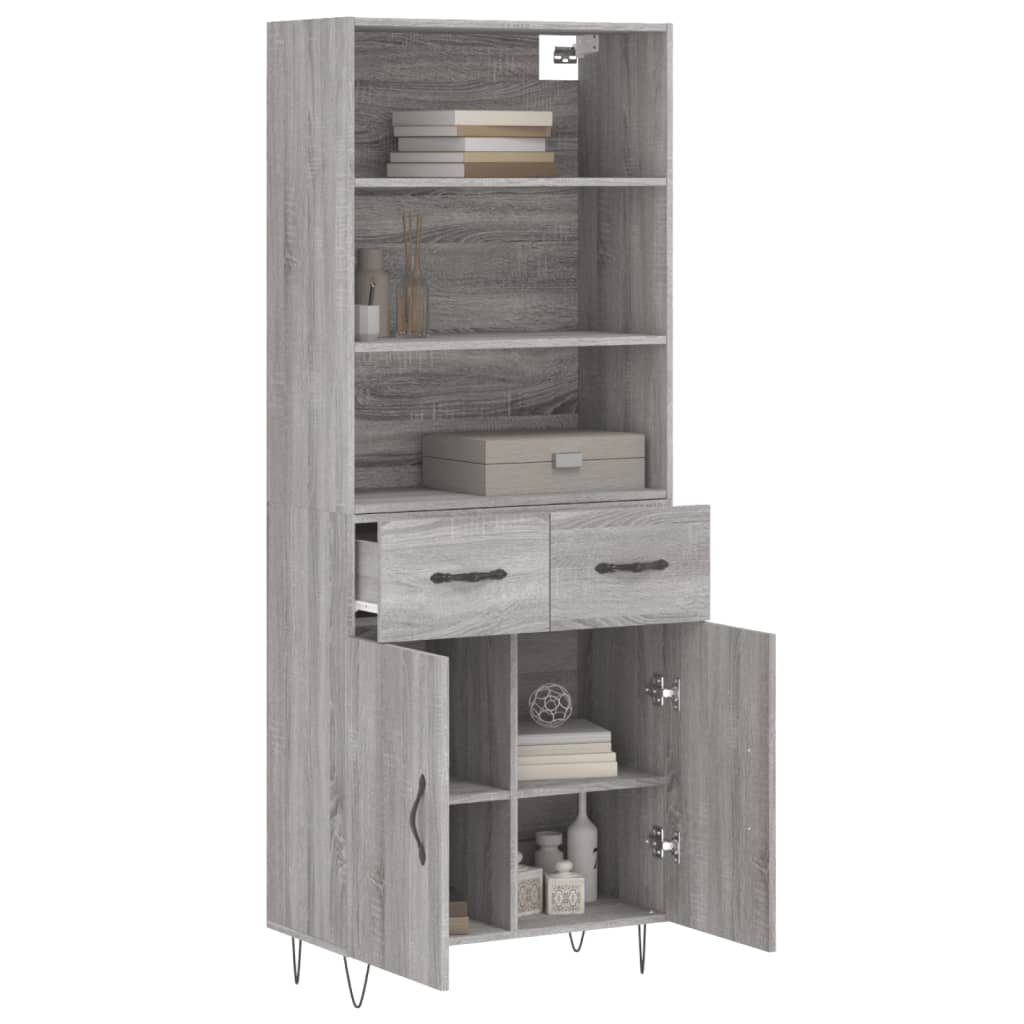 Ντουλάπι Γκρι Sonoma 69,5 x 34 x 180 εκ. Επεξεργασμένο Ξύλο