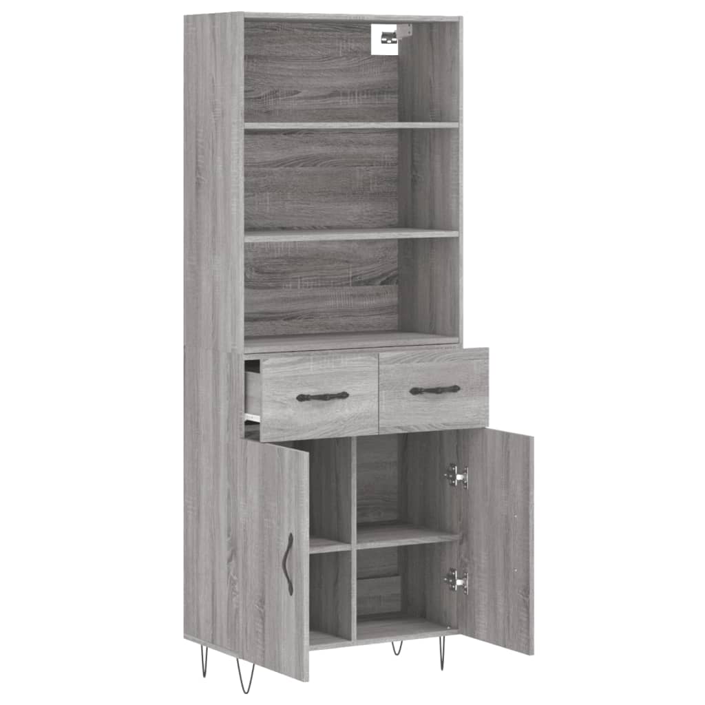Ντουλάπι Γκρι Sonoma 69,5 x 34 x 180 εκ. Επεξεργασμένο Ξύλο