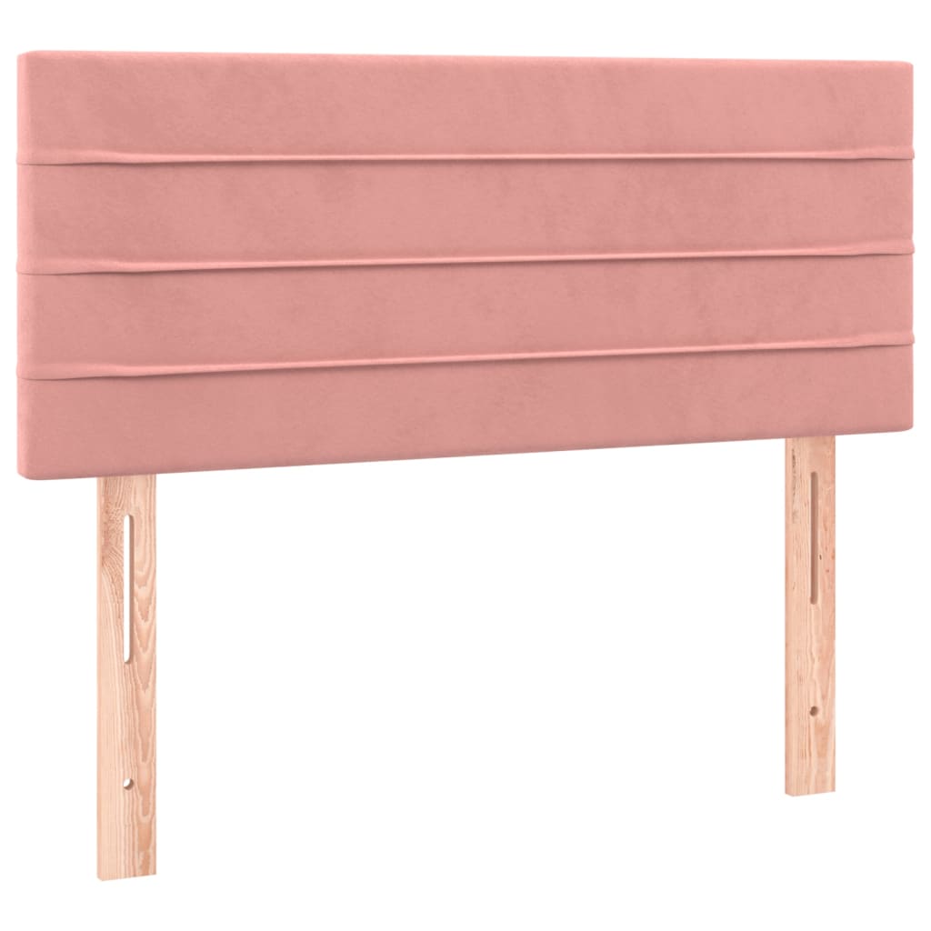Κρεβάτι Boxspring με Στρώμα Ροζ 90x190 εκ. Βελούδινο