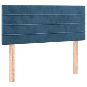 Κρεβάτι Boxspring με Στρώμα Σκούρο Μπλε 90x200 εκ. Βελούδινο