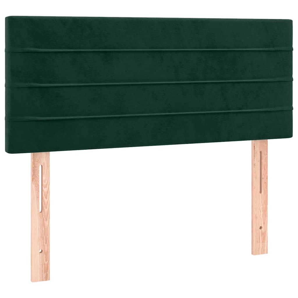 Κρεβάτι Boxspring με Στρώμα Σκούρο Πράσινο 100x200εκ. Βελούδινο - Pakobazaar
