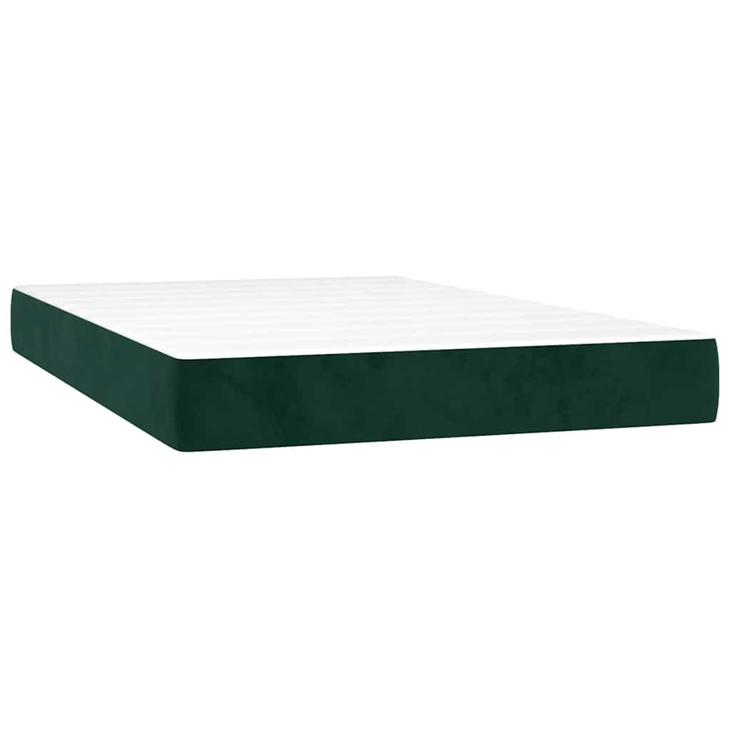 Κρεβάτι Boxspring με Στρώμα Σκούρο Πράσινο 120x200εκ. Βελούδινο