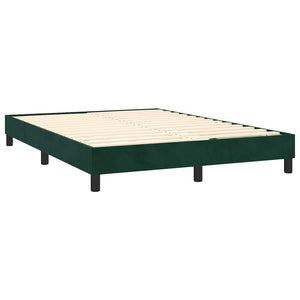 Κρεβάτι Boxspring με Στρώμα Σκούρο Πράσινο 140x190εκ. Βελούδινο