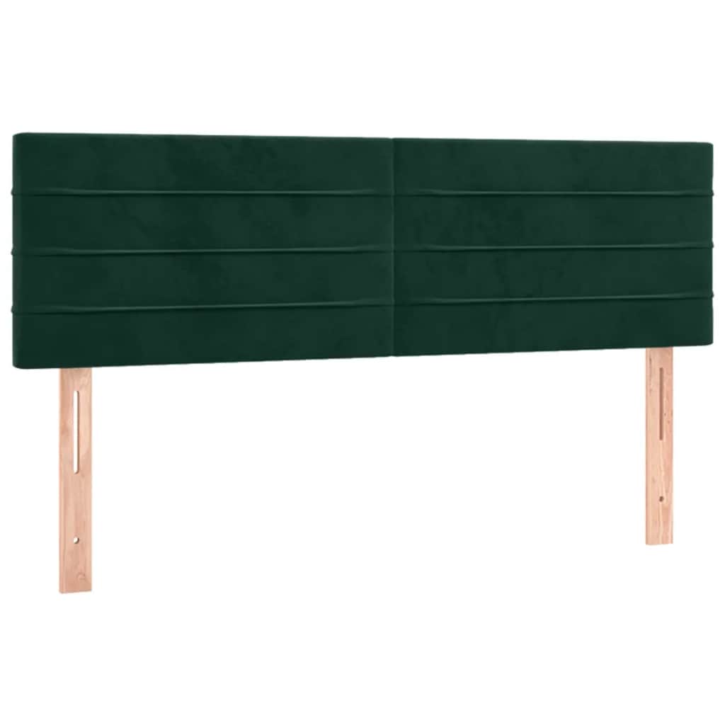 Κρεβάτι Boxspring με Στρώμα Σκούρο Πράσινο 140x190εκ. Βελούδινο