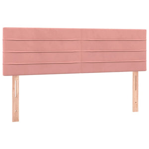 Κρεβάτι Boxspring με Στρώμα Ροζ 140x190 εκ. Βελούδινο