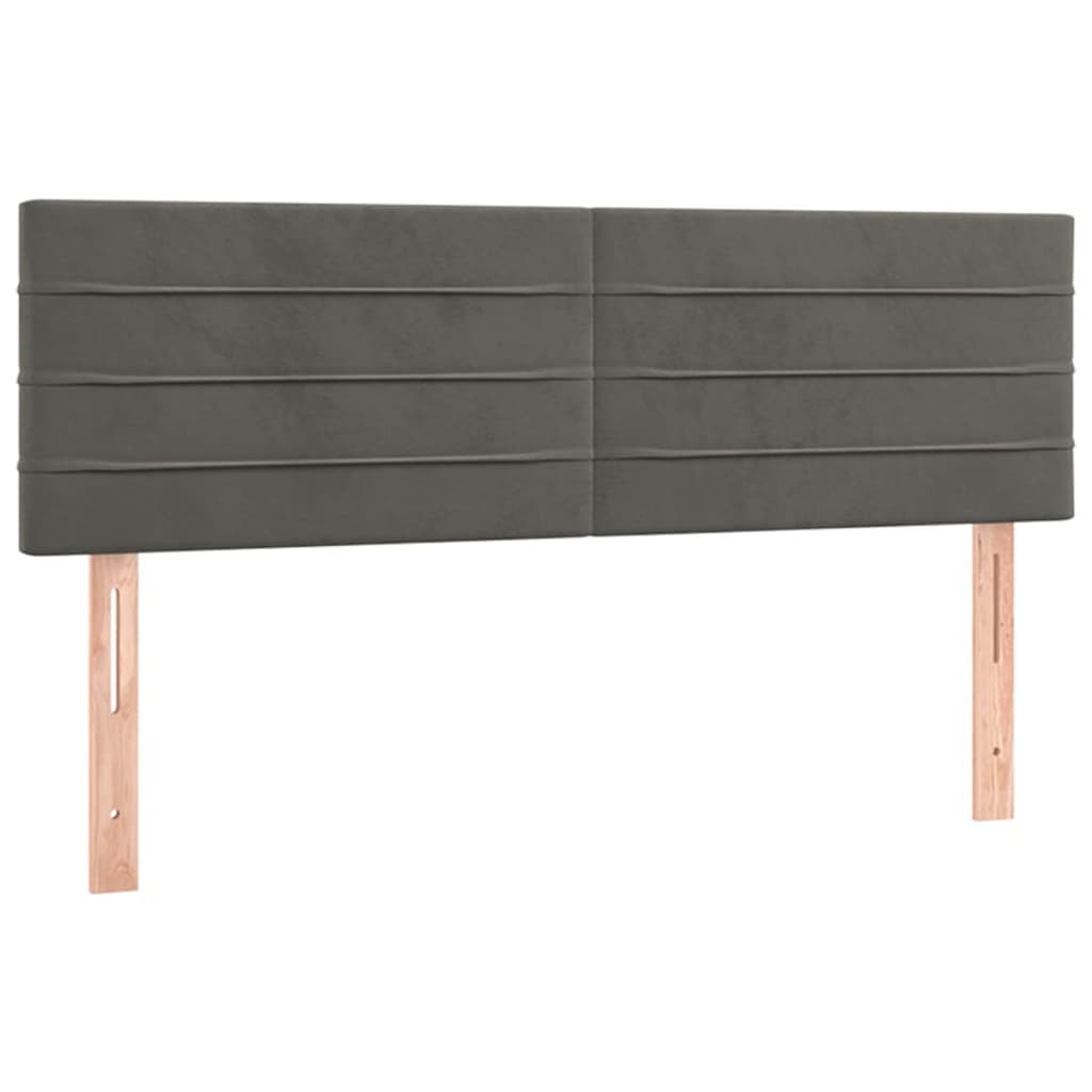Κρεβάτι Boxspring με Στρώμα Σκούρο Γκρι 140x200 εκ. Βελούδινο