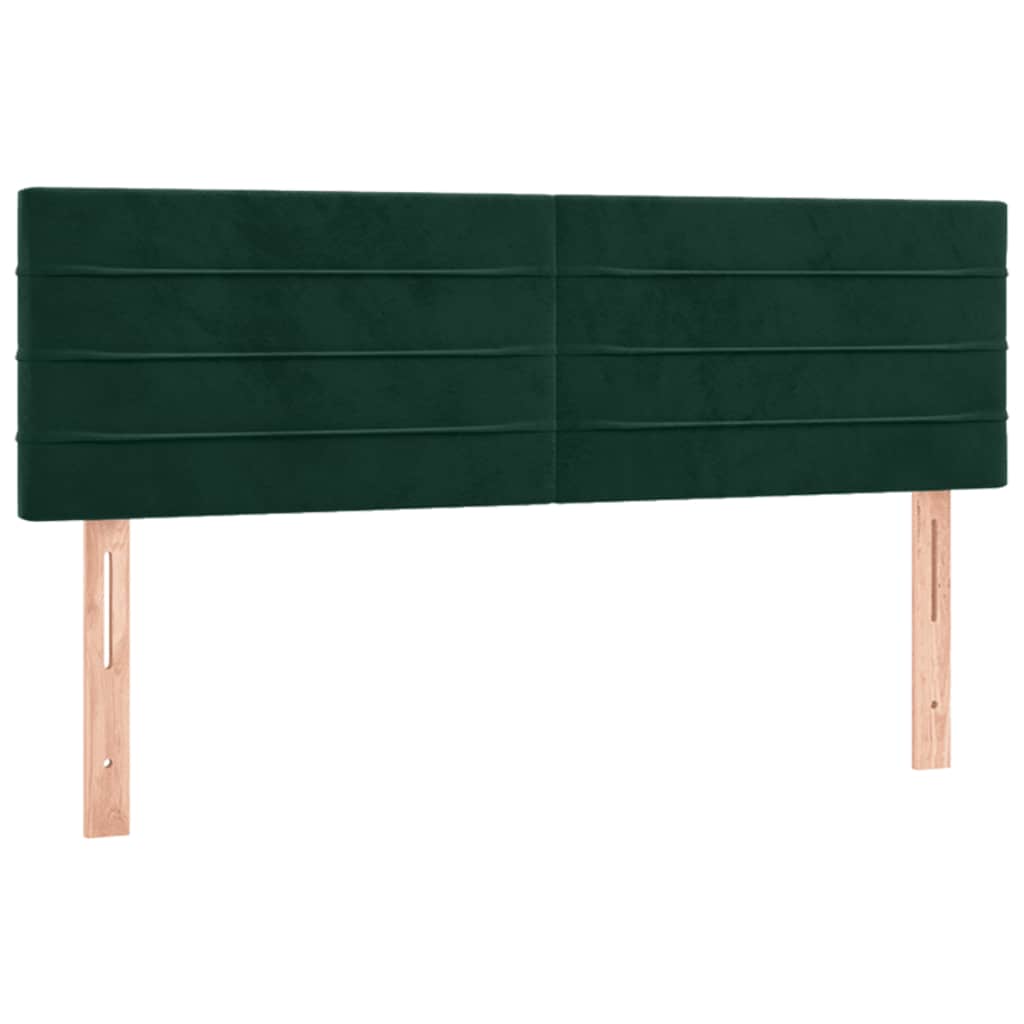 Κρεβάτι Boxspring με Στρώμα Σκούρο Πράσινο 140x200εκ. Βελούδινο