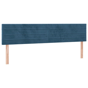 Κρεβάτι Boxspring με Στρώμα Σκούρο Μπλε 160x200 εκ. Βελούδινο