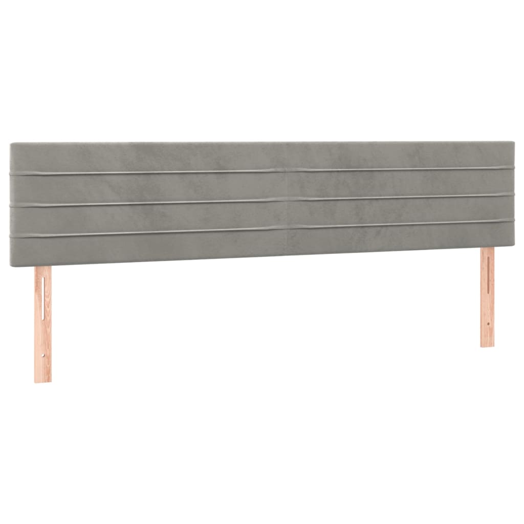 Κρεβάτι Boxspring με Στρώμα Ανοιχτό Γκρι 180x200 εκ. Βελούδινο