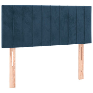 Κρεβάτι Boxspring με Στρώμα Σκούρο Μπλε 90x200 εκ. Βελούδινο