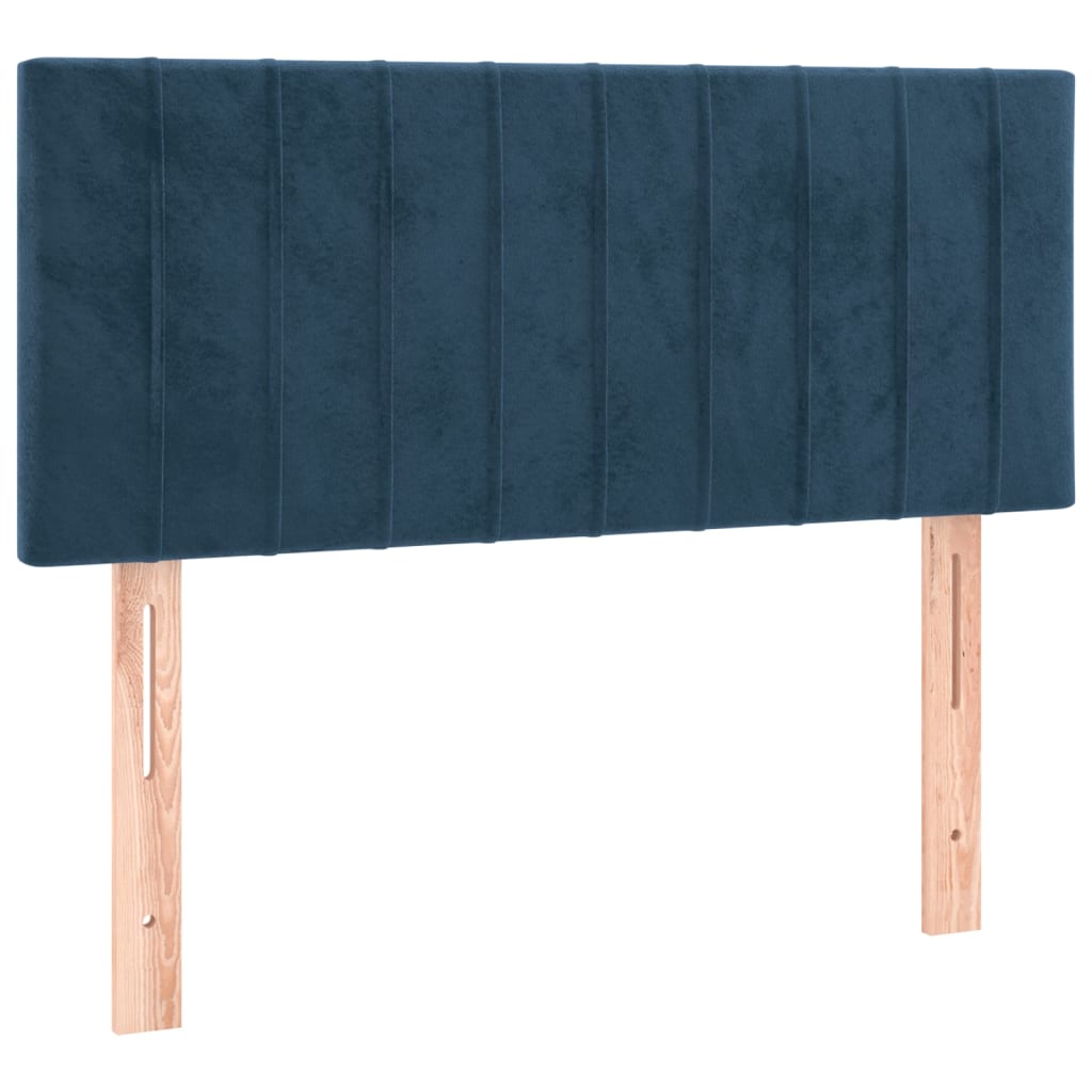 Κρεβάτι Boxspring με Στρώμα Σκούρο Μπλε 100x200 εκ. Βελούδινο