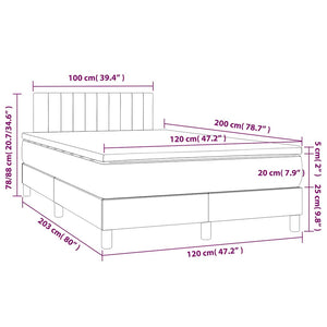 Κρεβάτι Boxspring με Στρώμα Σκούρο Πράσινο 120x200εκ. Βελούδινο
