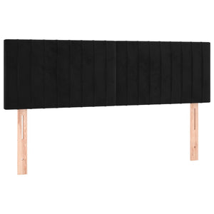 Κρεβάτι Boxspring με Στρώμα Μαύρο 140x190 εκ. Βελούδινο