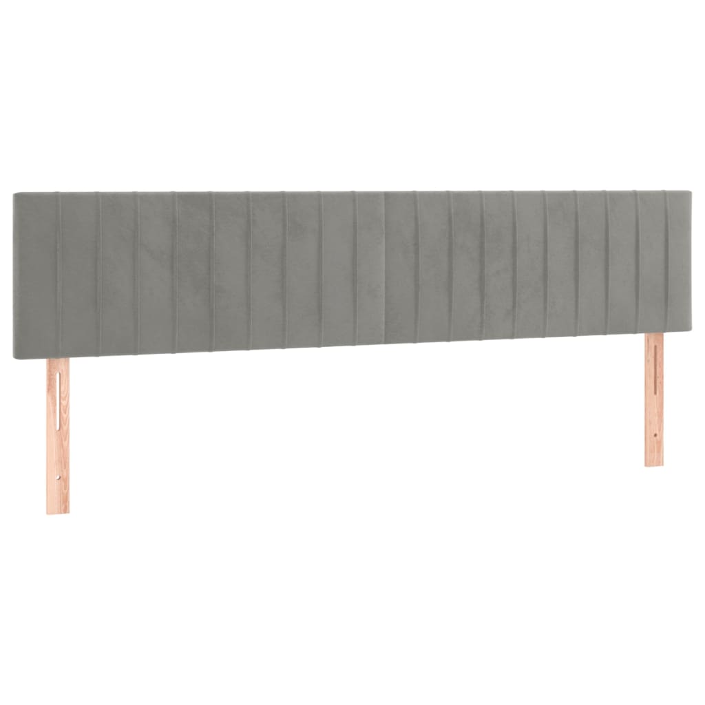 Κρεβάτι Boxspring με Στρώμα Ανοιχτό Γκρι 160x200 εκ. Βελούδινο