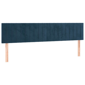 Κρεβάτι Boxspring με Στρώμα Σκούρο Μπλε 160x200 εκ. Βελούδινο