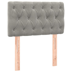 Κρεβάτι Boxspring με Στρώμα Ανοιχτό Γκρι 80x200 εκ. Βελούδινο