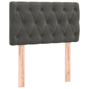 Κρεβάτι Boxspring με Στρώμα Σκούρο Γκρι 80x200 εκ. Βελούδινο