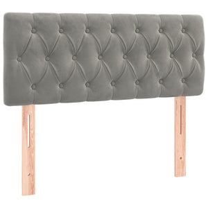 Κρεβάτι Boxspring με Στρώμα Ανοιχτό Γκρι 90x190 εκ. Βελούδινο