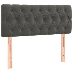 Κρεβάτι Boxspring με Στρώμα Σκούρο Γκρι 90x190 εκ. Βελούδινο