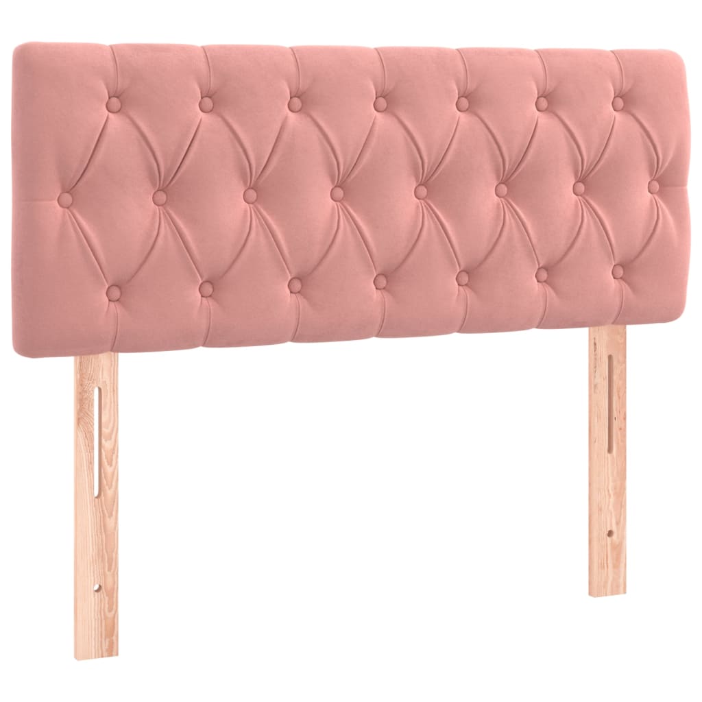 Κρεβάτι Boxspring με Στρώμα Ροζ 90x190 εκ. Βελούδινο