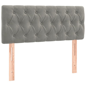 Κρεβάτι Boxspring με Στρώμα Ανοιχτό Γκρι 90x200 εκ. Βελούδινο - Pakobazaar