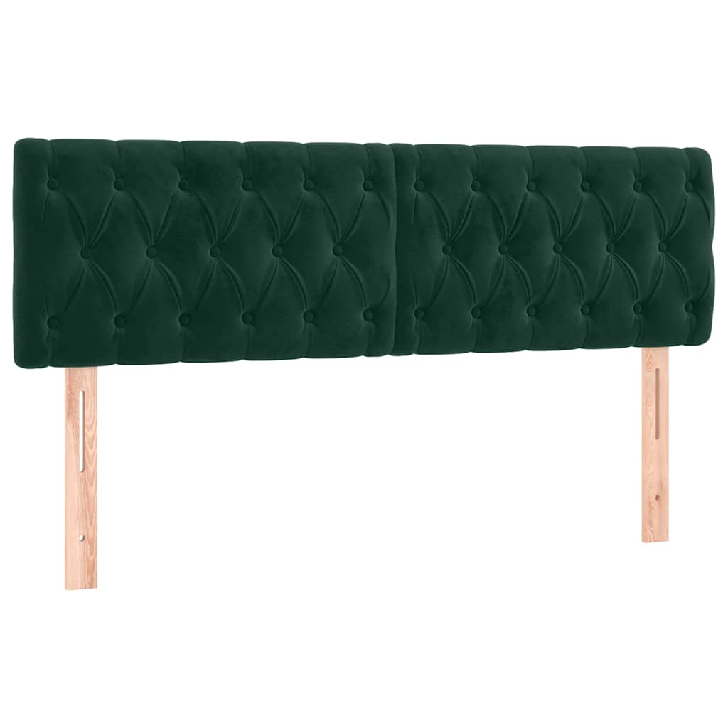 Κρεβάτι Boxspring με Στρώμα Σκούρο Πράσινο 140x200εκ. Βελούδινο