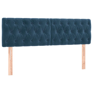Κρεβάτι Boxspring με Στρώμα Σκούρο Μπλε 140x200 εκ. Βελούδινο - Pakobazaar