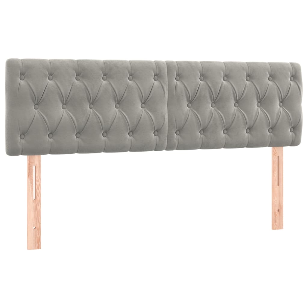 Κρεβάτι Boxspring με Στρώμα Ανοιχτό Γκρι 160x200 εκ. Βελούδινο