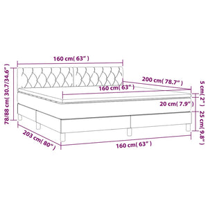 Κρεβάτι Boxspring με Στρώμα Σκούρο Πράσινο 160x200εκ. Βελούδινο