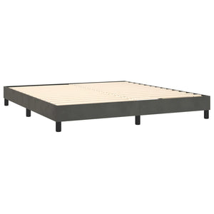 Κρεβάτι Boxspring με Στρώμα Σκούρο Γκρι 180x200 εκ. Βελούδινο