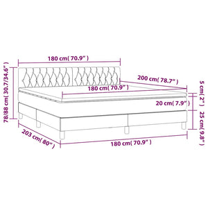 Κρεβάτι Boxspring με Στρώμα Σκούρο Πράσινο 180x200εκ. Βελούδινο - Pakobazaar