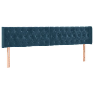 Κρεβάτι Boxspring με Στρώμα Σκούρο Μπλε 180x200 εκ. Βελούδινο