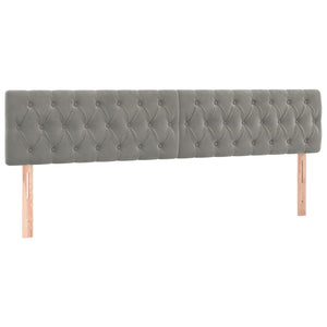 Κρεβάτι Boxspring με Στρώμα Ανοιχτό Γκρι 200x200 εκ. Βελούδινο - Pakobazaar