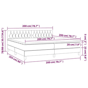Κρεβάτι Boxspring με Στρώμα Μαύρο 200x200 εκ. Βελούδινο
