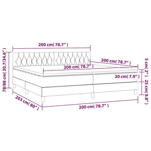 Κρεβάτι Boxspring με Στρώμα Σκούρο Πράσινο 200x200εκ. Βελούδινο