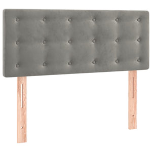 Κρεβάτι Boxspring με Στρώμα Ανοιχτό Γκρι 80x200 εκ. Βελούδινο