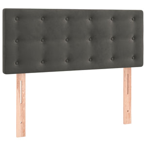 Κρεβάτι Boxspring με Στρώμα Σκούρο Γκρι 90x190 εκ. Βελούδινο